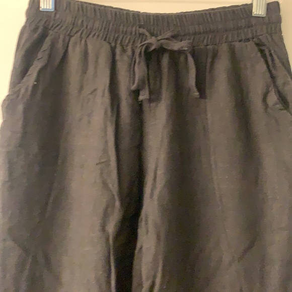 Black Linen Blend High Rise Pant - Picture 5 of 6